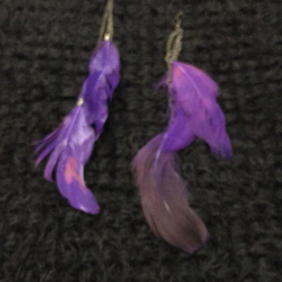 Purple Feather Earrings - Picture 14 of 16